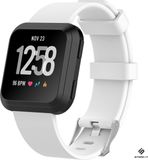 Strap-it Fitbit Versa / Versa 2 silicone band - wit - Maat: S