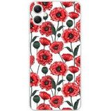 Samsung Galaxy A05 Fleurs de pavot bedrukt siliconen hoesje