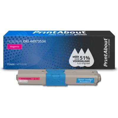 PrintAbout Compatible Toner Cartridge for OKI 44973534 - Magenta - 1850 Pages