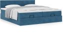 Prolenta Maison Exclusive - Ottoman bedframe met donkerblauwe matrassen, 160x200 cm, fluweel