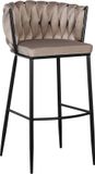 Kruk Bol Kruk 57 x 57 x 104 cm Synthetisch materiaal Zwart Beige Metaal