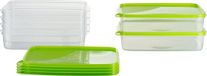 Boîte de conservation rectangulaire sans marque - Boîte de congélation - Set de 6 - Vert - 28 x 18 x 6,5 cm