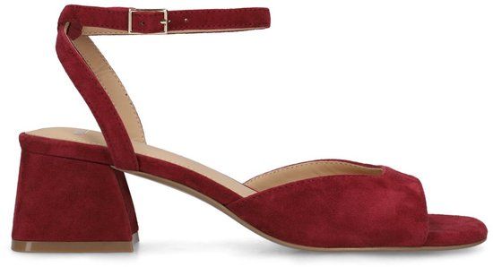 Manfield Dames Bordeaux Rode Suède Slingbacks Maat 41