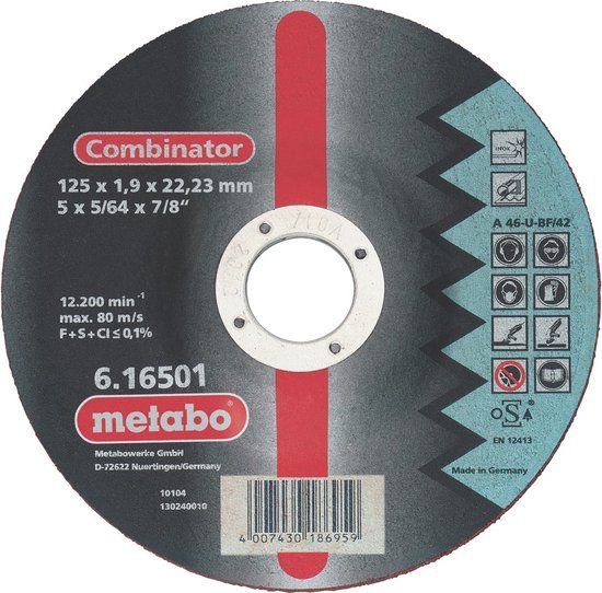 Metabo accessoires Metabo doorslijp en afbraamschijf 125x19mm