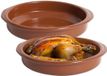 Merkloos / Sans marque Casa Y Menaje Tapas ovenschaaltje/serveerschaalthe - 2x - rond - Spaans terracotta/aardewerk - D22 x H5 cm - Klassieke stijl