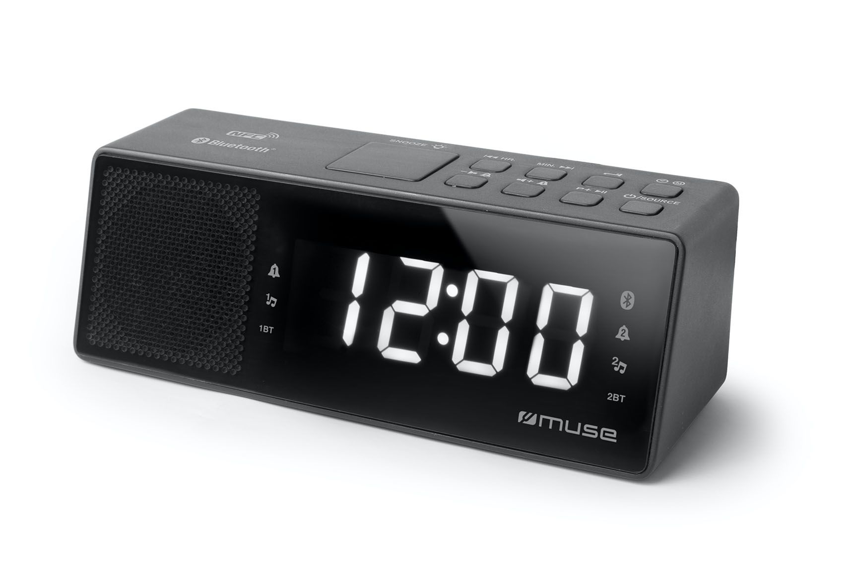 Muse Electronics Muse M-172BT Bluetooth wekkerradio met FM, digitale tuner, LED display, USB en AUX