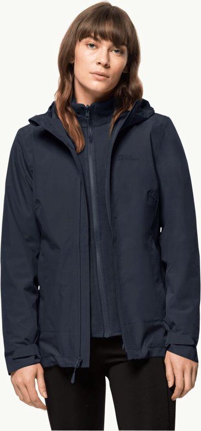 Jack Wolfskin MOONRISE 3IN1 JKT Outdoorjas Dames - night blue - XS - Herfst/Winter 2022