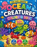 Ocean Animals Coloring Book for Kids Ages 4-8
