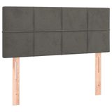 VidaXL Hoofdbord & Voeteind Donkergrijs Polyester/Hout 1000x50x780-880 mm met LED