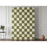 Bobochic - Tapis à poils ras Gaelle Motif damier 120x170 Vert