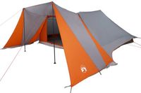 vidaXL Tipi Tent 4-persoons Grijs en Oranje Polyester