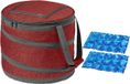 Merkloos Opvouwbare koeltas rood/grijs met 2 stuks flexibele koelelementen 15 liter