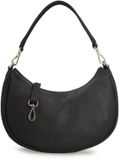 Manfield Zwarte Leren Handtas