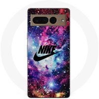 Google Pixel 7 Pro Nike Logo Zwart Stijlvol Hot Pink Paars Blauw