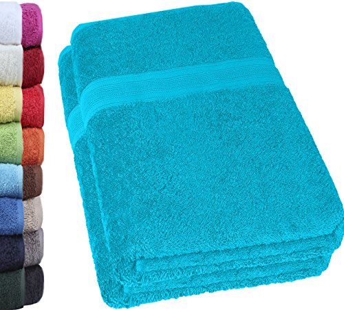 NatureMark Badhanddoeken 2-Pack 70x140cm - Turquoise - 100% Katoen