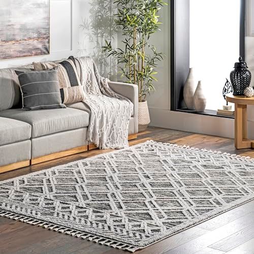 nuLOOM Ansley Shaggy Area Rug with Tassels
