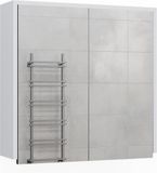 Vicco Maltin Badkamerspiegelkast – 60 x 58 cm met twee spiegeldeuren Wit/antraciet