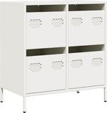 vidaXL Dressoir - 68x39x73,5 cm - Koudgewalst Staal - Wit
