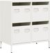 vidaXL Dressoir - 68x39x73,5 cm - Koudgewalst Staal - Wit