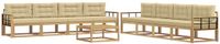 vidaXL - Bank loungeset - Polyester - Wit en Beige
