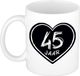 Bellatio Decorations mok/beker - 45 jaar - verjaardag - keramiek - 300 ml