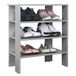 RICOO Schoenenrek smal en hoog 70 x 60 x 32 cm staand rek geperst hout grijs WM039-PL