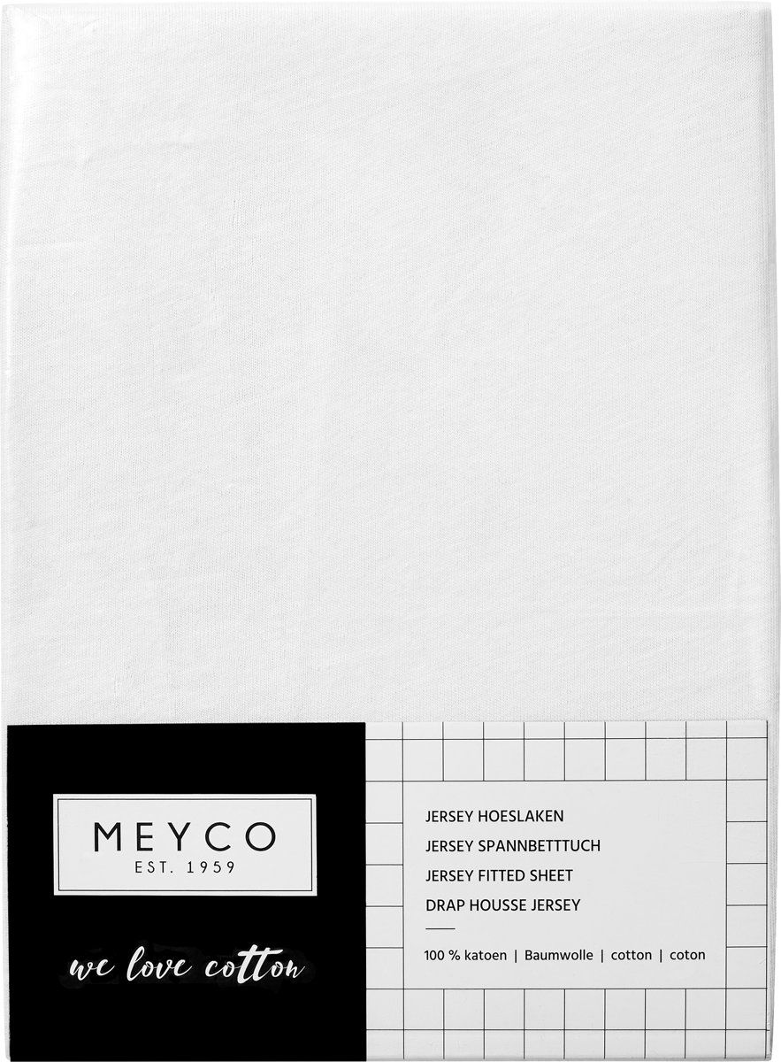 Meyco jersey hoeslaken - 60 x 120 cm - wit