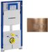 Geberit Duofix Element - UP320 - QeramiQ metal bedieningsplaat - wand - 112cm - rechthoekige knoppen - metaal - geborsteld koper