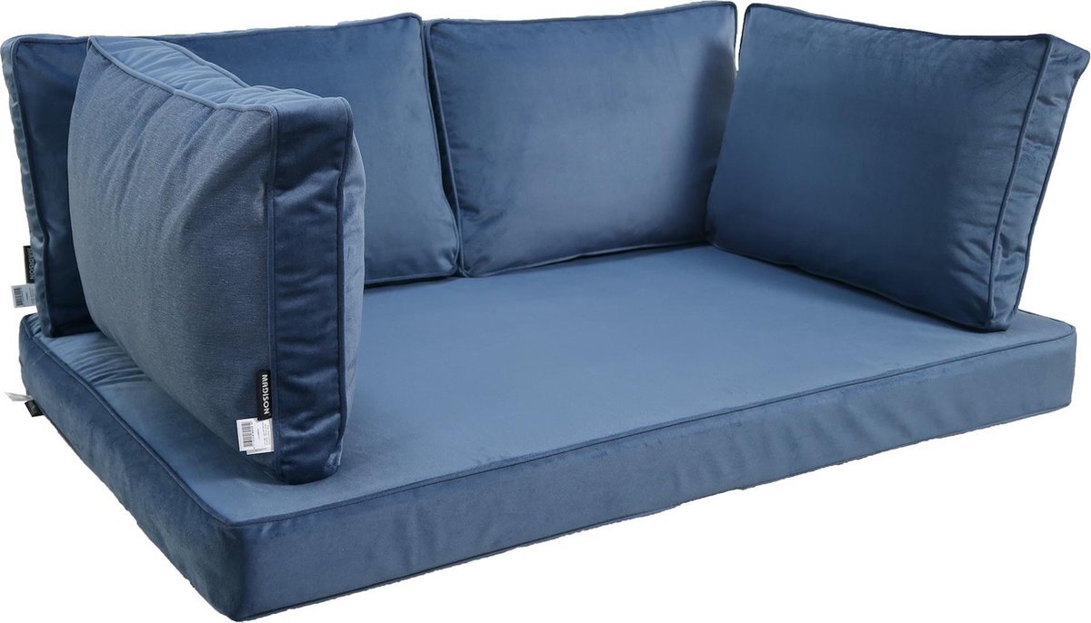 Madison Palletkussen Velvet Blauw 5-delige kussenset - 120cm x 80cm