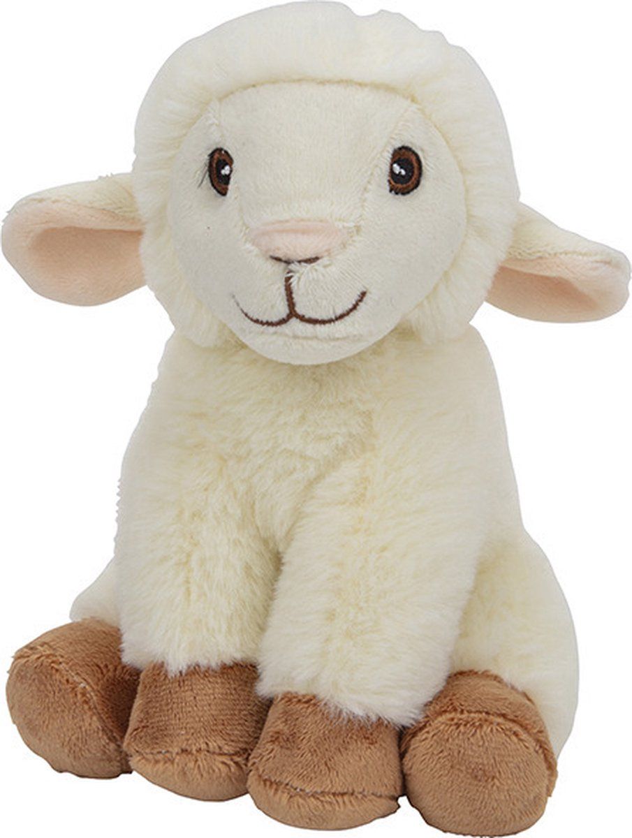 Nature Planet Pluche dieren knuffels Schaap/lammetje 17 cm - Knuffeldier