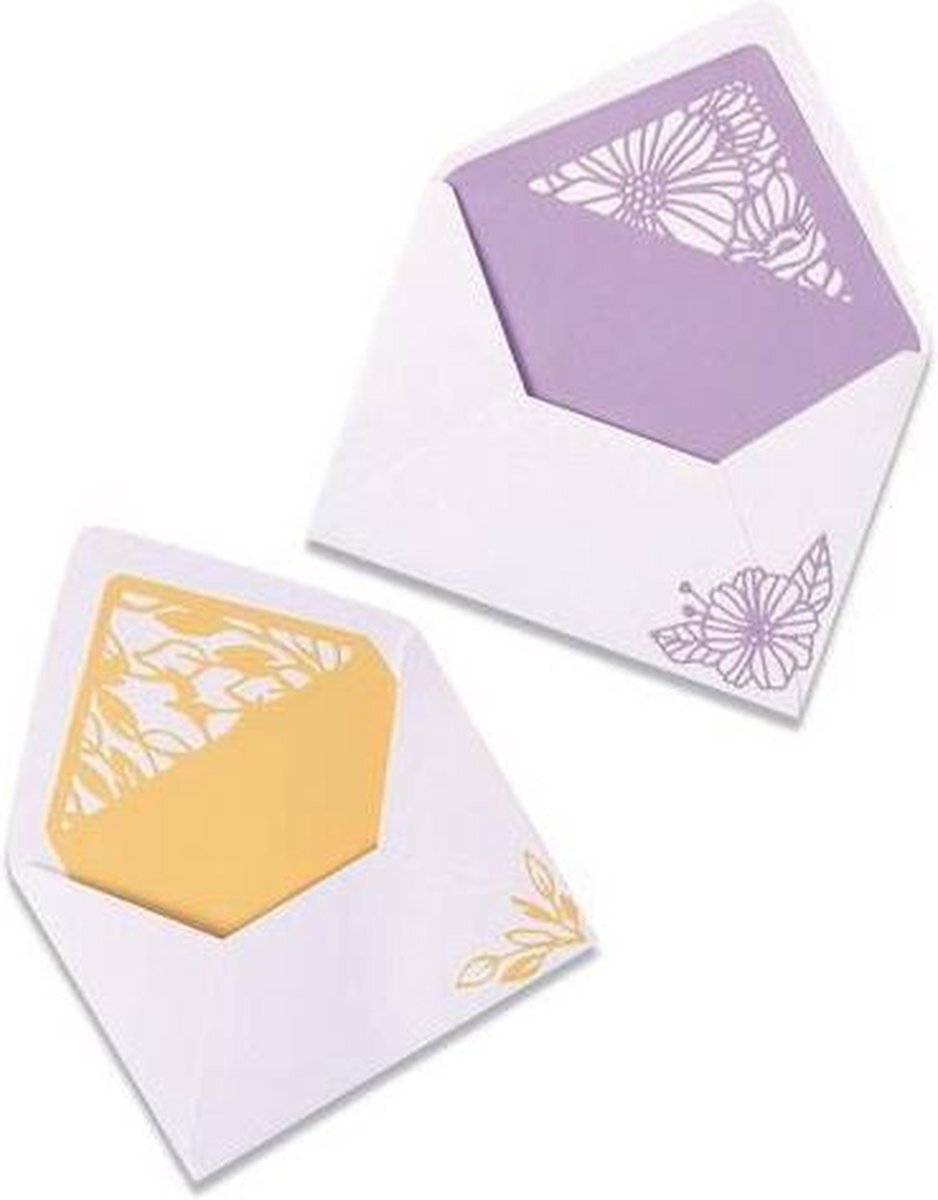 Sizzix Thinlits Die Set 6PK Delicate Envelop Liners van Olivia Rose, 665176, Veelkleurig, One Size