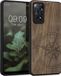 kwmobile telefoonhoesje geschikt voor Xiaomi Redmi Note 11 Pro / Note 11 Pro (5G) / Note 12 Pro (4G) - Hoesje met bumper - walnoothout - In donkerbruin Vintage Kompas design