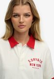 Superdry Heritage Terry Polo Dames Katoen/Polyester Crème Maat 10