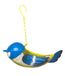 Dehner Natura Coco, premium voederstation voor wilde vogels, robuust en duurzaam voederstation met ophangvoorziening, ca. 26,8 x 12 x 8,5 cm, metaal, geel/blauw