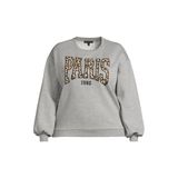 GREAT LOOKS sweater met panter-applicatie grijs