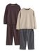 Next Jongens Set 2 pyjama's met joggingbroek - Bruin
