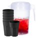 Plasticforte carafe à eau de 2 litres - transparent - plastique - avec 6 verres incassables - noir - 520 ml
