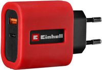 Einhell Snellader USB-C 65W - 2 uitgangen: 1x USB-C 65W, 1x USB-A 18W - incl. USB-C-kabel