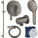 Grohe Pack Douche Encastré Mitigeur + Douchette 3 Jets + Barre De Douche + Flexible + Coude, Graphite Brossé Dur