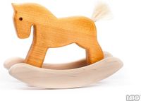 Bajo Cheval à bascule en bois, Naturel