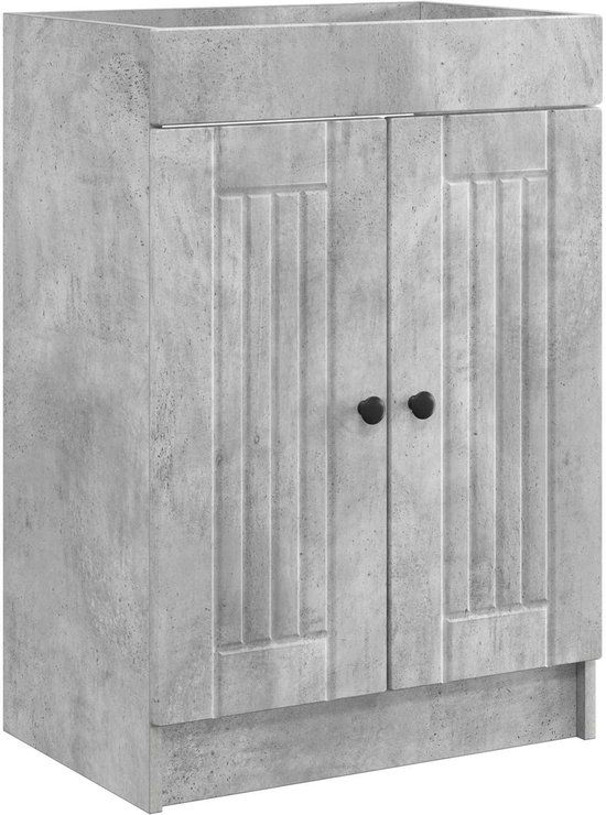 vidaXL Badkamer onder wastafel kast Betongrijs 78,5 x 37,5 x 81 cm