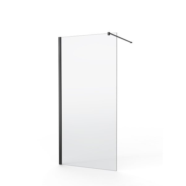 Saniclass Bellini inloopdouche 80x200cm veiligheidsglas anti kalk mat zwart WR80-B/C