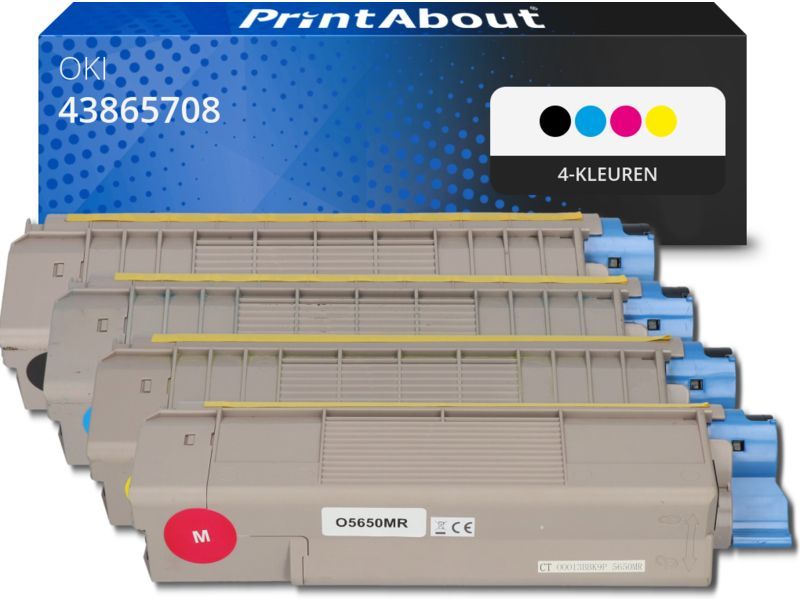PrintAbout Toner 43865708 4-kleuren Multipack geschikt voor OKI