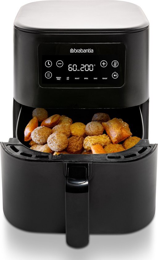 Brabantia Airfryer - 5.7 liter - 1700 Watt - Touchscreen - PFAS-vrije Antiaanbaklaag - 6 Automatische Programma's - BBEK1137