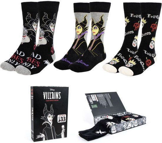 Disney Villains Ursula, Böse Königin, Maleficent Sokken meerkleurig one size
