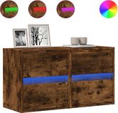 vidaXL Tv-wandmeubels met LED, 2 stuks, 41x31x45 cm, gerookt eikenkleurig