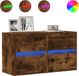vidaXL Tv-wandmeubels met LED, 2 stuks, 41x31x45 cm, gerookt eikenkleurig