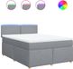 vidaXL Boxspring met matras Stof Lichtgrijs 160x200 cm
