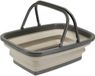 Merkloos Wasmand/boodschappen mand - opvouwbaar - met hengsel - kunststof - 30L - beige - 38 x 28 x 15 cm - winkelmand