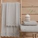 PETTI Artigiani Italiani - Serviettes de bain en tissu éponge 100% coton, set de serviettes 1 + 1, 2 pièces, 1 serviette pour le visage et 1 serviette, gris clair